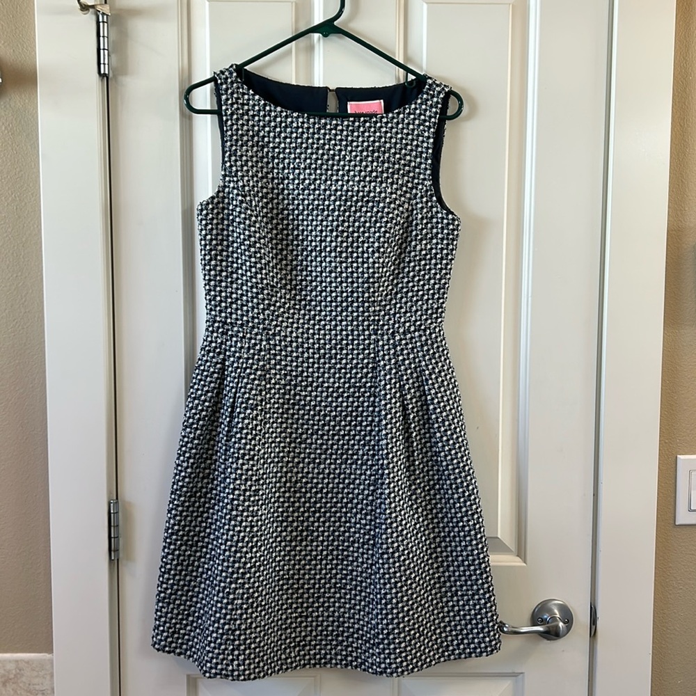 kate spade Black and White Textured Midi Dress